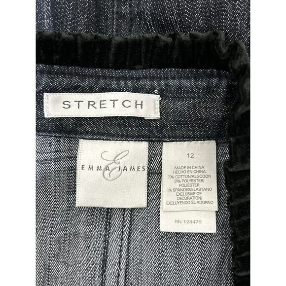 Emma James Victorian SteamPunk Style Dark Wash Jean Jacket Size 12 - Picture 3 of 12